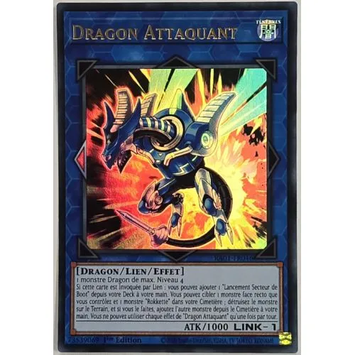 CARTE YU-GI-OH! : DRAGON ATTAQUANT (RA01-FR046) ULTRA RARE OCC