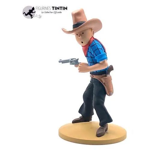 FIGURINE TINTIN : TINTIN EN COWBOY (LA COLLECTION OFFICIELLE 2014) OCC