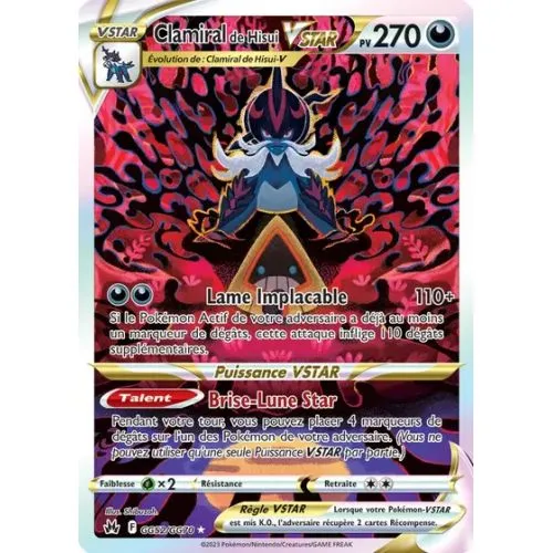 Carte Pokémon : Clamiral de Hisui VSTAR (CRZ GG52) (Mint) occ