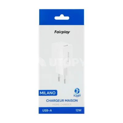 CHARGEUR SECTEUR USB-A 12W/2.4A (FAIRPLAY MILANO)