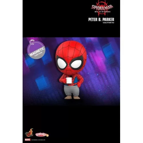 FIGURINE SPIDER-MAN INTO THE SPIDER-VERSE : PETER B.PARKER (HOT TOYS COSBABY) (AVEC BOITE) OCC
