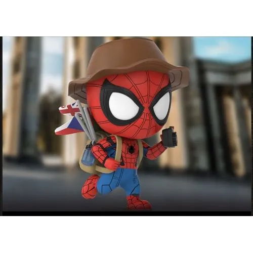 FIGURINE SPIDER-MAN FAR FROM HOME : SPIDER-MAN TRAVELLING VERSION (HOT TOYS COSBABY) (AVEC BOITE) OCC