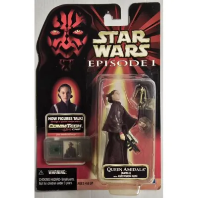 Figurine Star Wars Episode I : Queen Amidala puce CommTech Hasbro (Neuve) occ