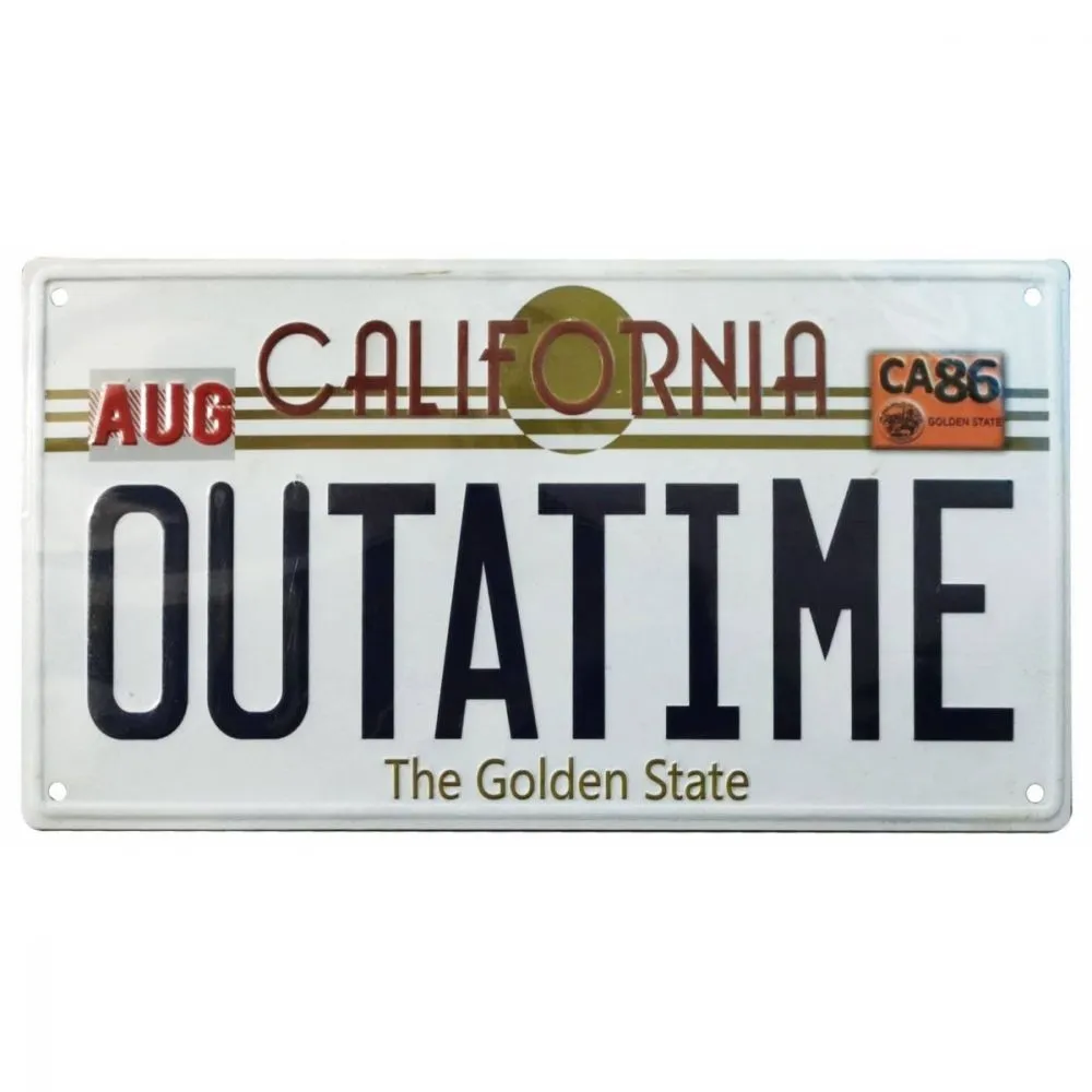 PLAQUE METAL MINERALOGIQUE OUTATIME RETOUR VERS LE FUTUR